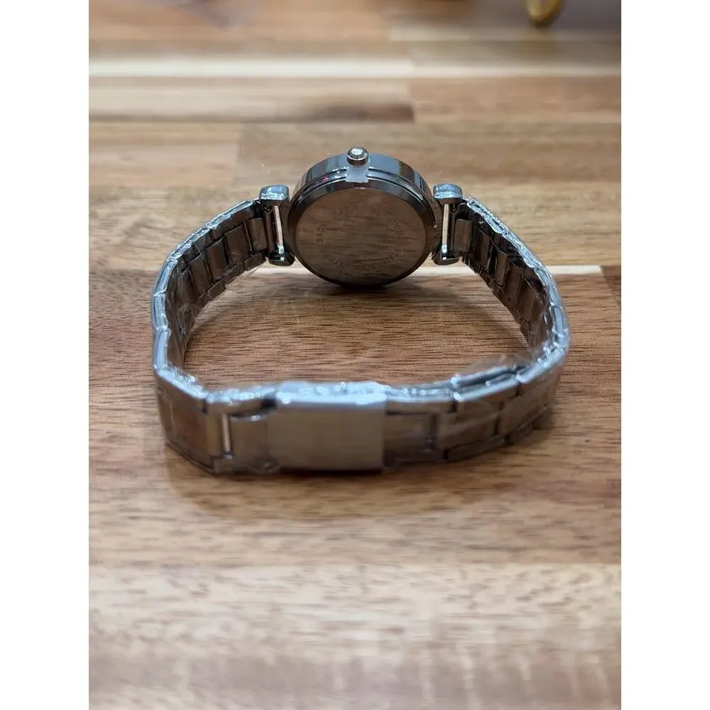 Y2K Silver Round Quartz Watch Minimalist Style Unisex 8.5